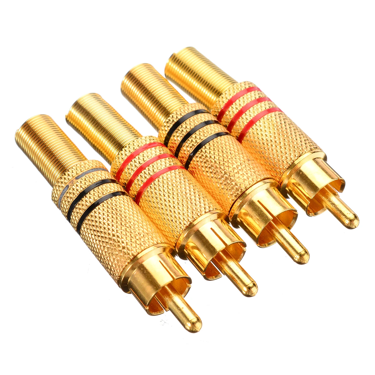 4Pcs Gold Plated RCA Connector RCA Phono Male Plug Solder Audio Video Cable Adapter Connectors for Audio Speaker
4Pcs Gold Plated RCA Connector RCA Phono Male Plug Solder Audio Video Cable Adapter Connectors for Audio Speaker