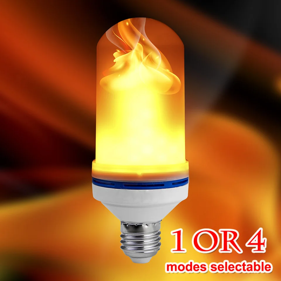 Светодиодная лампа с эффектом пламени E26 E27 SMD2835 Мерцающая эмуляция 1/4 режима для