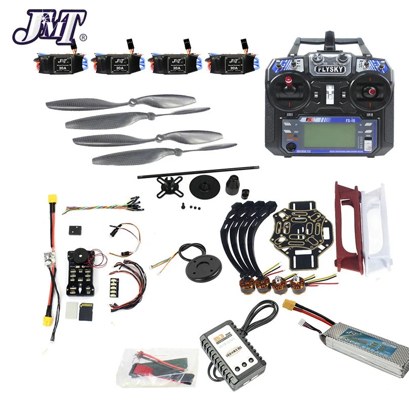 

JMT DIY FPV Drone Quadcopter 4-axle Aircraft Kit 450 Frame PXI PX4 Flight Control 920KV Motor GPS FS-i6 Transmitter