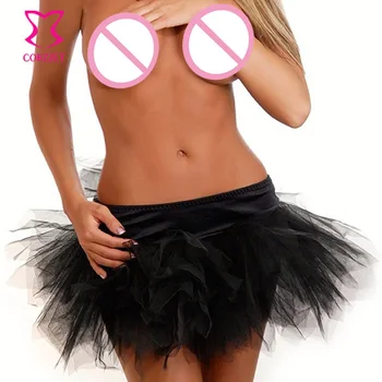 New Dancing Lolita Black Satin Mesh Layered Petticoat Pettiskirts Adult Female Mini Skirts Ballet Tutu Skirt For Matching Corset
New Dancing Lolita Black Satin Mesh Layered Petticoat Pettiskirts Adult Female Mini Skirts Ballet Tutu Skirt For Matching Corset