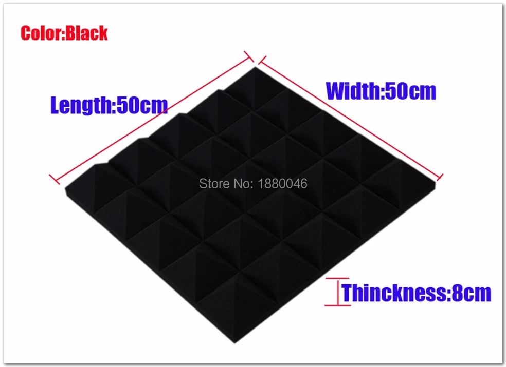Black color 8cm Thickness acoustic Pyramid foam panel acustico acoustic panel studio foampanel acustico 12pcs size 50*50*8cm
Black color 8cm Thickness acoustic Pyramid foam panel acustico acoustic panel studio foampanel acustico 12pcs size 50*50*8cm