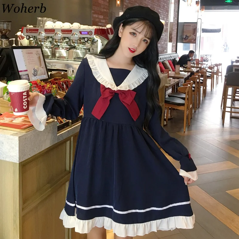 Woherb 2019 Kawaii Long Sleeveless Dress Women Bow Bandage Sweet Ruffle Dresses Ladies Japanese Style Vestidos De Festa 21602
Woherb 2019 Kawaii Long Sleeveless Dress Women Bow Bandage Sweet Ruffle Dresses Ladies Japanese Style Vestidos De Festa 21602