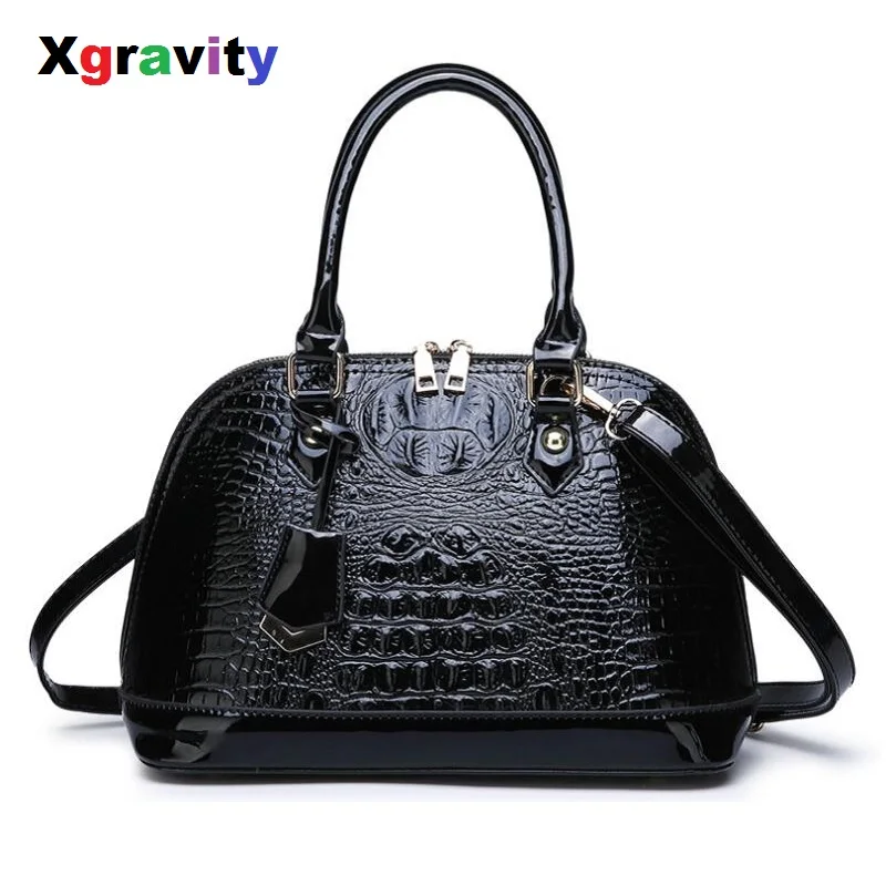 Xgravity 2019 Autumn Crocodile Skin Fashion Shell Bag Shoulder Solid Color Handbags Tote Bag Girl's Messenger Bag Women Handbag
Xgravity 2019 Autumn Crocodile Skin Fashion Shell Bag Shoulder Solid Color Handbags Tote Bag Girl's Messenger Bag Women Handbag