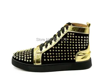Spring Autumn Men Studs Sneakers High Top Casual Shoes Spike Shoes Rubber Sole Flats Lace Up Casual Sneakers Male
Spring Autumn Men Studs Sneakers High Top Casual Shoes Spike Shoes Rubber Sole Flats Lace Up Casual Sneakers Male