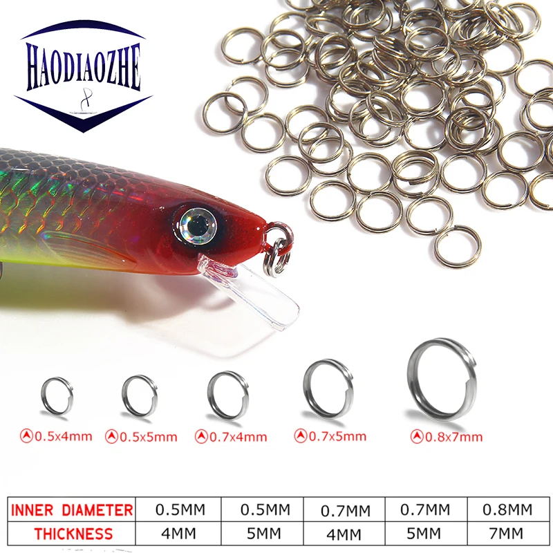 HAODIAOZHE 100Pcs Split ring Fishing Connector Blowback Rig Ring Round Stainless Terminal Tackle Carp Fishing Accessories YU107 
HAODIAOZHE 100Pcs Split ring Fishing Connector Blowback Rig Ring Round Stainless Terminal Tackle Carp Fishing Accessories YU107