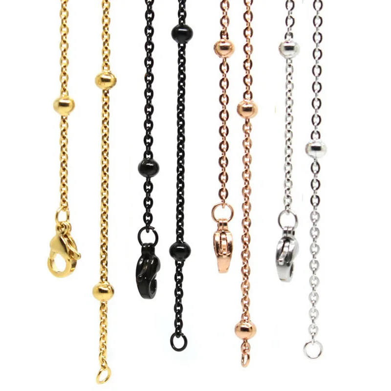 5pcs 22'' (55cm) silver/rose gold/gold/black 316L stainless steel bigger ball station chain photo locket pendant necklace
5pcs 22'' (55cm) silver/rose gold/gold/black 316L stainless steel bigger ball station chain photo locket pendant necklace