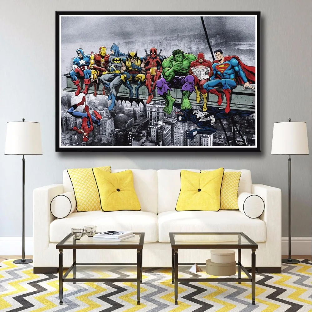 

J0324 Superheros Marvel DC Comics SKYSCRAPER Pop Hot New Top Art Print Poster Silk Light Canvas Painting Wall Picture Home Decor