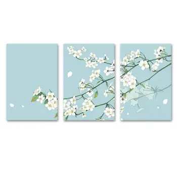 3 Panel Canvas Wall Art - Small White Flowers on Light Blue Green Background Print on Canvas Ready to Hang Drop shipping
3 Panel Canvas Wall Art - Small White Flowers on Light Blue Green Background Print on Canvas Ready to Hang Drop shipping