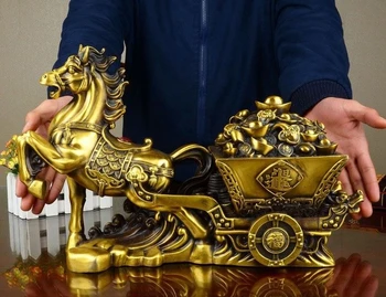 10 China Brass Fengshui Yuanbao Wealth Horse Carriage Cart Art Decoration Statue
10 China Brass Fengshui Yuanbao Wealth Horse Carriage Cart Art Decoration Statue