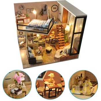 DIY Doll House Furniture Toys Miniature Dollhouse With LED Light 3D Mini House For Dolls Handmade Toys For Children TD16 #E
DIY Doll House Furniture Toys Miniature Dollhouse With LED Light 3D Mini House For Dolls Handmade Toys For Children TD16 #E