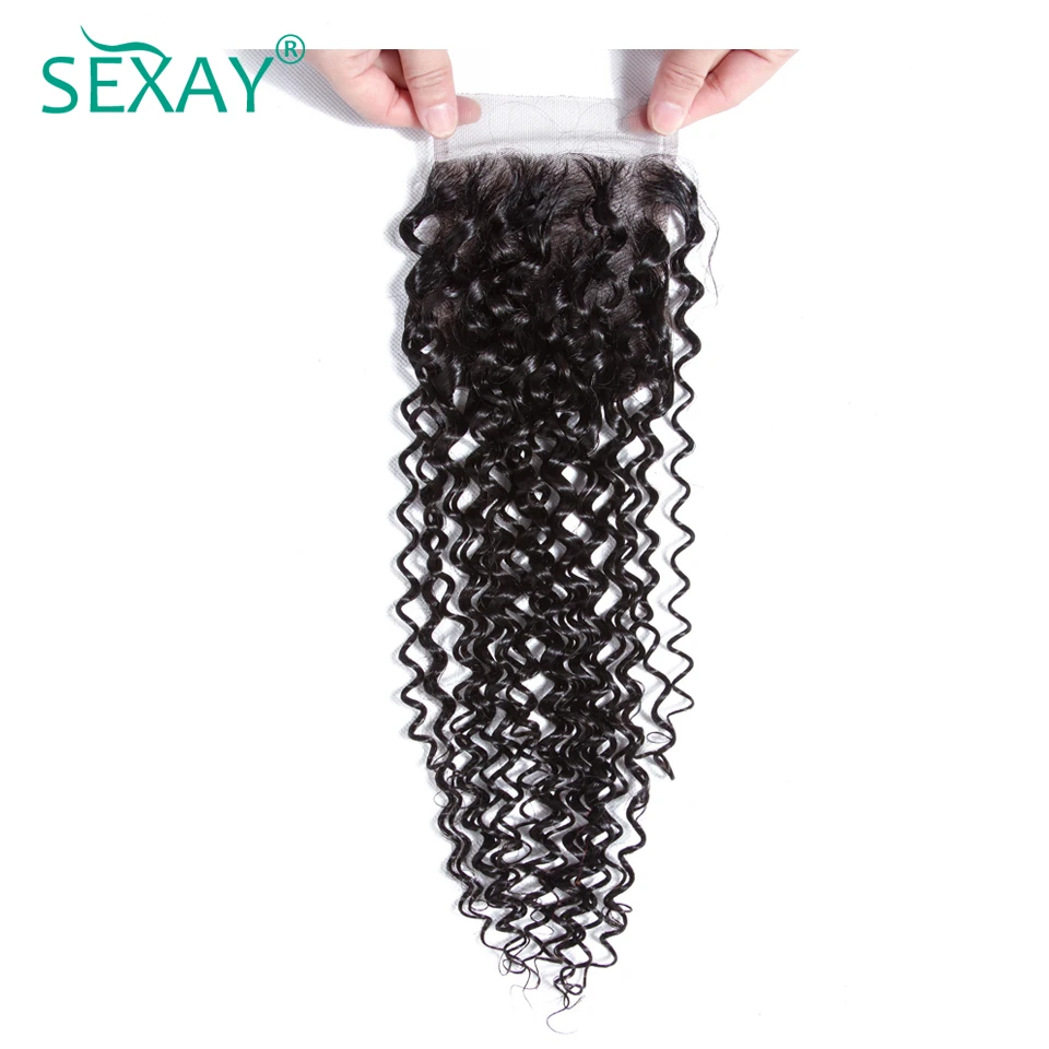 Sexay Brazilian Kinky Curly Hair Lace Closures 4x4 Pre-Colored Natural Black Remy Human Hair Lace Closure With Baby Hair
Sexay Brazilian Kinky Curly Hair Lace Closures 4x4 Pre-Colored Natural Black Remy Human Hair Lace Closure With Baby Hair