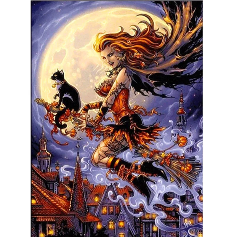 Cartoon 5D DIY Diamond Painting Witch And Cat Cross Stitch Full Round Rhinestones Diamond Embroidery Diamond Mosaic Decor Gift
Cartoon 5D DIY Diamond Painting Witch And Cat Cross Stitch Full Round Rhinestones Diamond Embroidery Diamond Mosaic Decor Gift