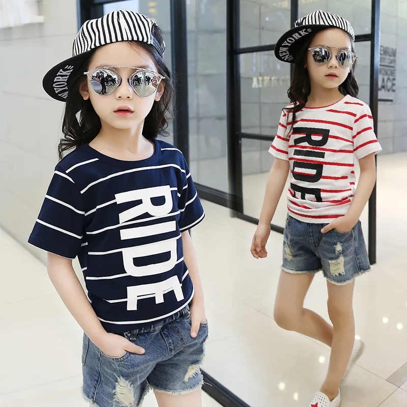 2019 New Fashion Striped & Letter Print Cotton Short Sleeve T-shirts 6-10 Years Girls Tee Tops Baby Girls Clothes
2019 New Fashion Striped & Letter Print Cotton Short Sleeve T-shirts 6-10 Years Girls Tee Tops Baby Girls Clothes