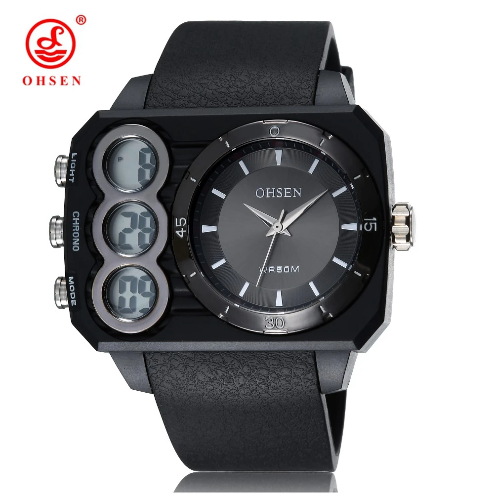 New Arrival OHSEN Digital Quartz Mens Fashion Gift Watch Black Rubber Band LCD Outdoor Sport Army Male wristwatch montre homme
New Arrival OHSEN Digital Quartz Mens Fashion Gift Watch Black Rubber Band LCD Outdoor Sport Army Male wristwatch montre homme