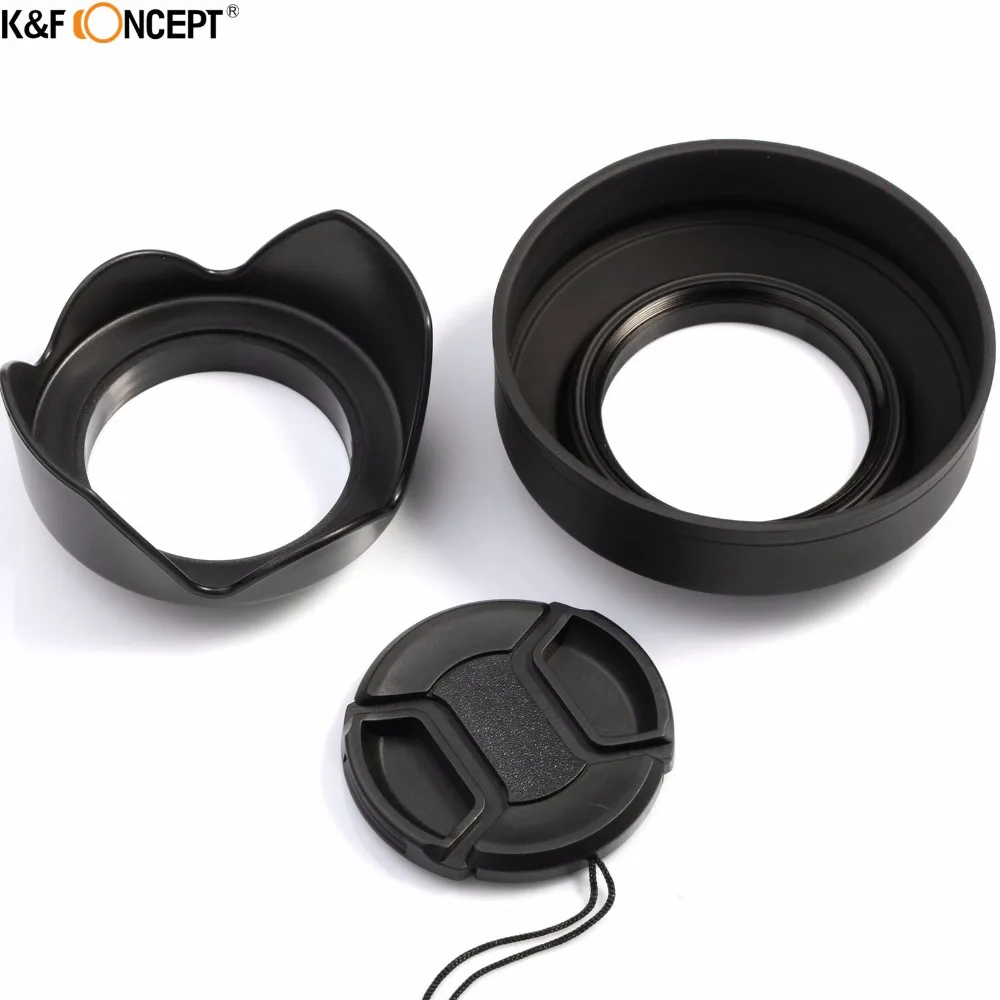 K&F CONEPT 52/58mm 3-Stage Collapsible Rubber Lens Hood+Petal Lens Hood+Center Pinch Lens Cap for Canon Rebel T5i for Canon EOS
K&F CONEPT 52/58mm 3-Stage Collapsible Rubber Lens Hood+Petal Lens Hood+Center Pinch Lens Cap for Canon Rebel T5i for Canon EOS