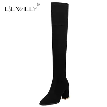 Lsewilly Women High Heels Boots Winter Over The Knee Boots Flock Basic Square Heels Autumn Ladies Boots Plus Size 34-43 S811
Lsewilly Women High Heels Boots Winter Over The Knee Boots Flock Basic Square Heels Autumn Ladies Boots Plus Size 34-43 S811