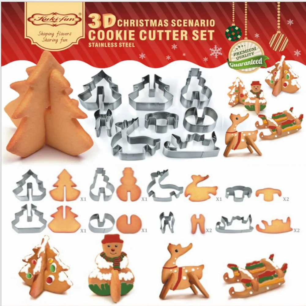 Cookie Cutter Dropshipping 8 Pcs 3D Christmas Scenario Stainless Steel Cookie Cutter Set Cake Biscuit Mould Fondant Cutter
Cookie Cutter Dropshipping 8 Pcs 3D Christmas Scenario Stainless Steel Cookie Cutter Set Cake Biscuit Mould Fondant Cutter