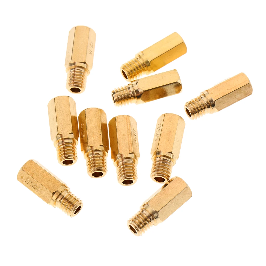 10pcs Copper Carburetor Repair kit Main jets 100 105 108 110 115 120 125 130 135 140 for PWK KOSO KEIHIN OKO Golden