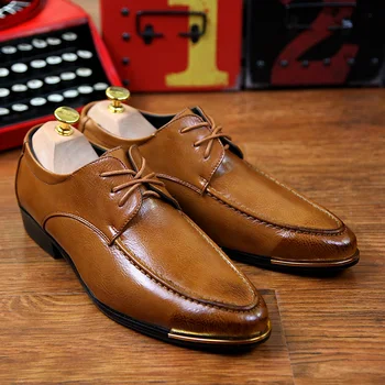 New Fashion Brockden Metal Brush Color Pointed Toe Lace Up High Quality PU Leather Daily Commercial Casual Men Oxford Shoes
New Fashion Brockden Metal Brush Color Pointed Toe Lace Up High Quality PU Leather Daily Commercial Casual Men Oxford Shoes