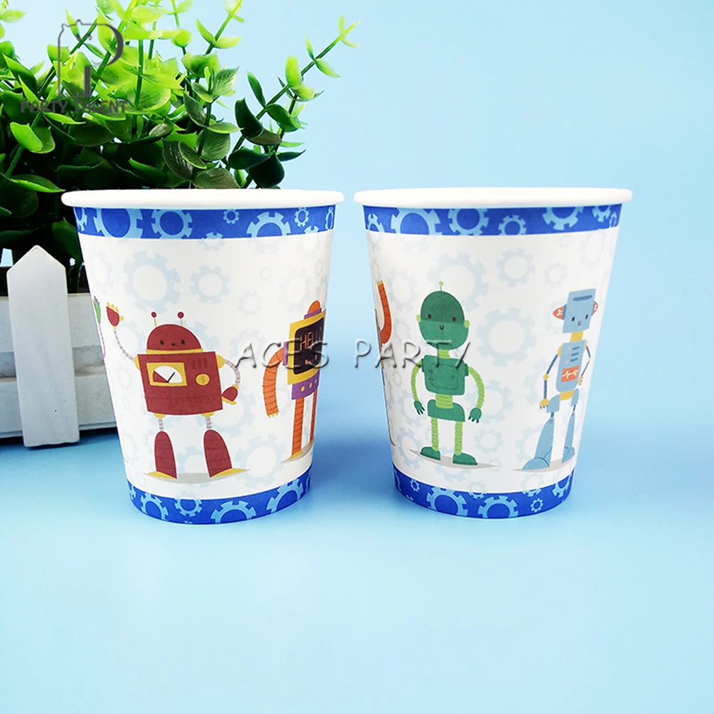 Party supplies 8PCS Robot Scientific Interest theme party decoration disposable tableware one-off paper cups cup glass glasses
Party supplies 8PCS Robot Scientific Interest theme party decoration disposable tableware one-off paper cups cup glass glasses
