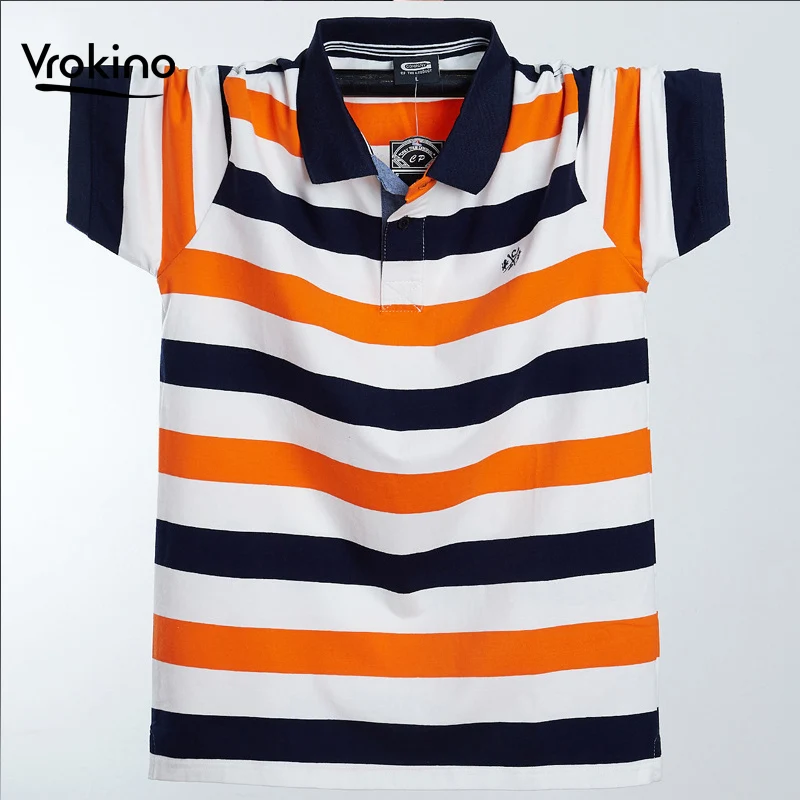 VROKINO 2019 Summer New Listing Men's Cotton Striped Short-sleeved Polo Shirt Business Casual High Quality Embroidery POLO Shirt 
VROKINO 2019 Summer New Listing Men's Cotton Striped Short-sleeved Polo Shirt Business Casual High Quality Embroidery POLO Shirt