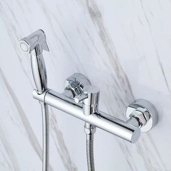Chrome Toilet Portable Bidet Shower Set,Solid brass Handheld Bidet spray ,With Solid Brass Hot and Cold Water Bidet Mixer valve
Chrome Toilet Portable Bidet Shower Set,Solid brass Handheld Bidet spray ,With Solid Brass Hot and Cold Water Bidet Mixer valve