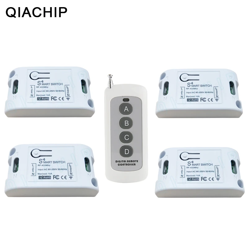 QIACHIP 433MHz Universal Wireless RF Remote Control Switch AC 110V 220V RF Relay Receiver Module Remote Light Switch Transmitter
QIACHIP 433MHz Universal Wireless RF Remote Control Switch AC 110V 220V RF Relay Receiver Module Remote Light Switch Transmitter