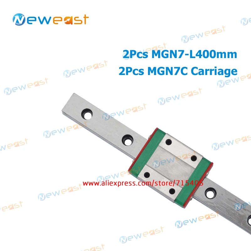 MR7 linear rail guides MGN7 - L 400mm with MGN7C linear block carriage miniature linear motion guide for CNC