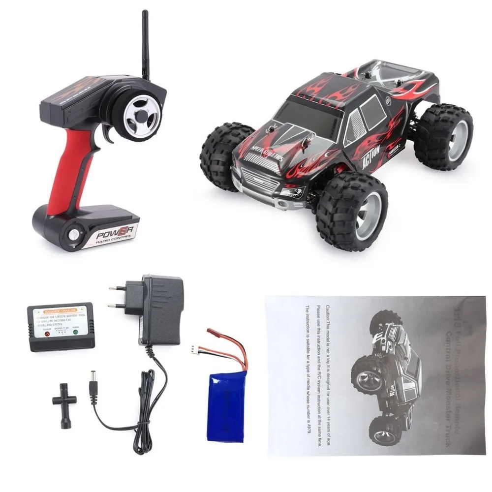 

WLtoys A979 2.4GHz 1/18 Full Proportional rc Car 4WD Vehicle 45KM/h Brushed Motor Electric RTR Off-road Buggy Remote Control Car