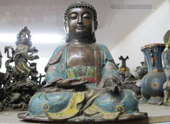 Collectible bronze S2235 16" China vintage Bronze Cloisonne blue robe Amitabha Buddha Tathagata Ru Lai St
Collectible bronze S2235 16" China vintage Bronze Cloisonne blue robe Amitabha Buddha Tathagata Ru Lai St