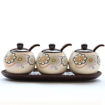 European-style seasoning jar three sets kitchen supplies ceramic seasoning jar combination seasoning storage box wx9041623
European-style seasoning jar three sets kitchen supplies ceramic seasoning jar combination seasoning storage box wx9041623