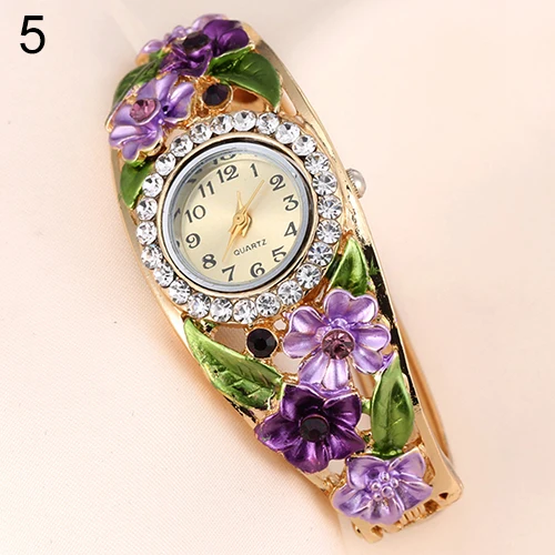 Hot Sales Women's Big Flower Leaf Band Crystal Rhinestone Bracelet Dress Wrist Watch
Hot Sales Women's Big Flower Leaf Band Crystal Rhinestone Bracelet Dress Wrist Watch