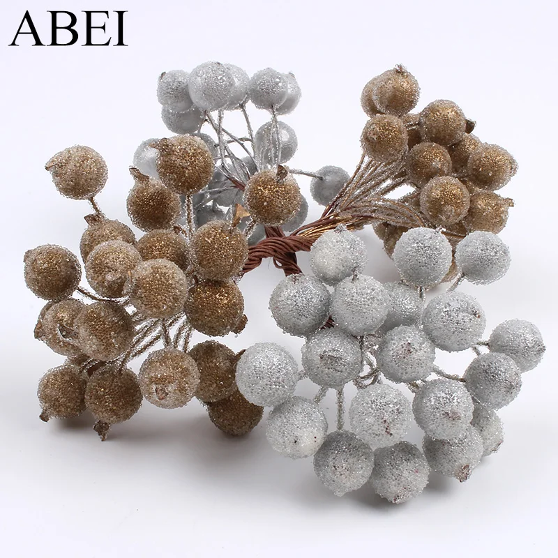 60pcs/lot 15mm Double Heads Artificial Glass Flower Stamens Gold Silver Berries Fake Floral Cherry Wedding Christmas Decoration
60pcs/lot 15mm Double Heads Artificial Glass Flower Stamens Gold Silver Berries Fake Floral Cherry Wedding Christmas Decoration