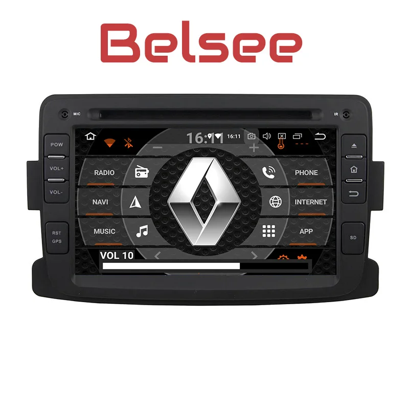 Автомобильный мультимедийный DVD плеер Belsee Android 8 0 для Renault Dacia Sandero Duster Captur Lada Xray 2