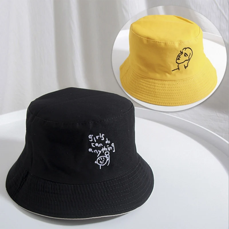 Bucket Hats Women Double-sided Wear Solid Folding Letter Embroidered Fisherman Hat Japanese Style All-match Simple Womens Chic
Bucket Hats Women Double-sided Wear Solid Folding Letter Embroidered Fisherman Hat Japanese Style All-match Simple Womens Chic