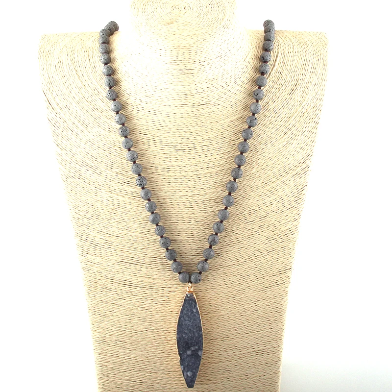 MOODPC Fashion Bohemian Tribal Jewelry Multi Lava Stones Long Knotted Natural Druzy Drop Pendant Necklaces Women Ethnic Necklace
MOODPC Fashion Bohemian Tribal Jewelry Multi Lava Stones Long Knotted Natural Druzy Drop Pendant Necklaces Women Ethnic Necklace