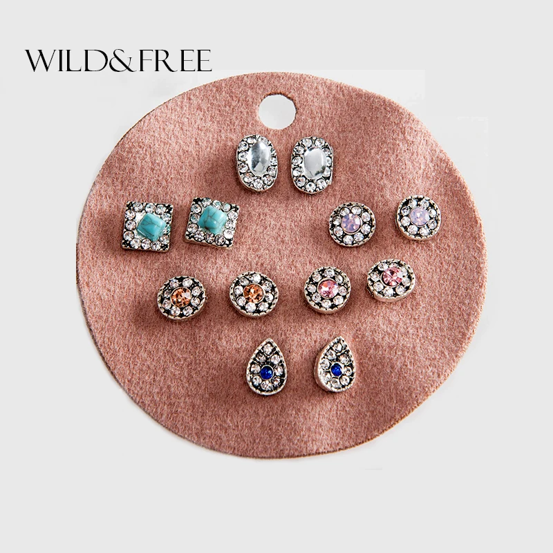 Wild&Free Vintage 6 Pairs Rhinestone Stud Earrings Set Jewelry Women Round Waterdrop Square Oval Ear Studs Brincos
Wild&Free Vintage 6 Pairs Rhinestone Stud Earrings Set Jewelry Women Round Waterdrop Square Oval Ear Studs Brincos