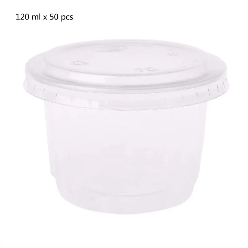 50Pcs Disposable Cups Set Of 120ml Sauce Pot Rippled Container Jello Shot Cup Slime Box Clay Foam Storage With Lid For Ketchup
50Pcs Disposable Cups Set Of 120ml Sauce Pot Rippled Container Jello Shot Cup Slime Box Clay Foam Storage With Lid For Ketchup