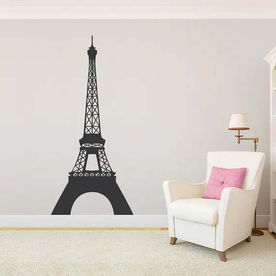 

Pairs Tower Wall Sticker Modern Eiffel Tower Wall Decals Modern Tower DIY Easy Wall Art Removable Wall Decors Cut Vinyl M3