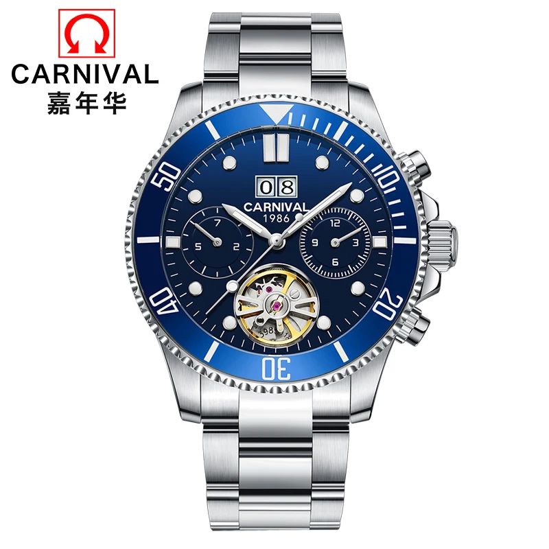 Carnival tourbillon Automatic Mechanical watch men full steel waterproof Men Watches Clock reloj hombre erkek kol saati relogio
Carnival tourbillon Automatic Mechanical watch men full steel waterproof Men Watches Clock reloj hombre erkek kol saati relogio