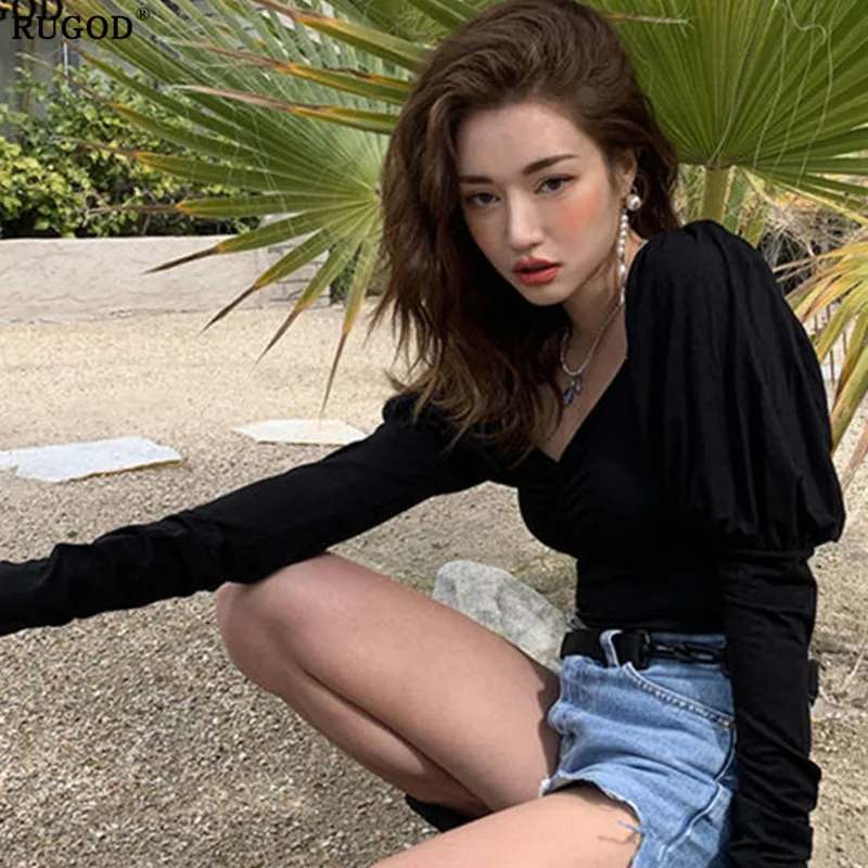 RUGOD Summer New fashion Ladies tops Back strap blouse V-neck Korea style sexy women clothes 2019
RUGOD Summer New fashion Ladies tops Back strap blouse V-neck Korea style sexy women clothes 2019