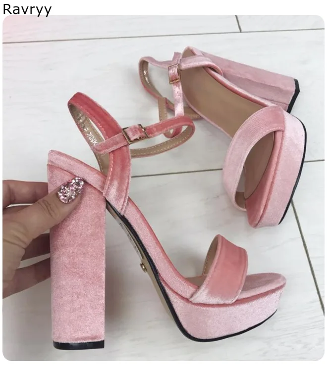 Pink suede leather women's sandals platform heel open toe female high heel ankle buckle decor square heel summer fashion shoes
Pink suede leather women's sandals platform heel open toe female high heel ankle buckle decor square heel summer fashion shoes