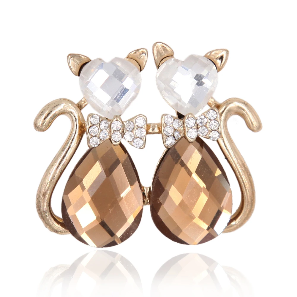 Twins Double Cat Brooch Pin Crystal Rhinestone Animal Love Heart Women Garment Accessory Fashion Jewelry
Twins Double Cat Brooch Pin Crystal Rhinestone Animal Love Heart Women Garment Accessory Fashion Jewelry