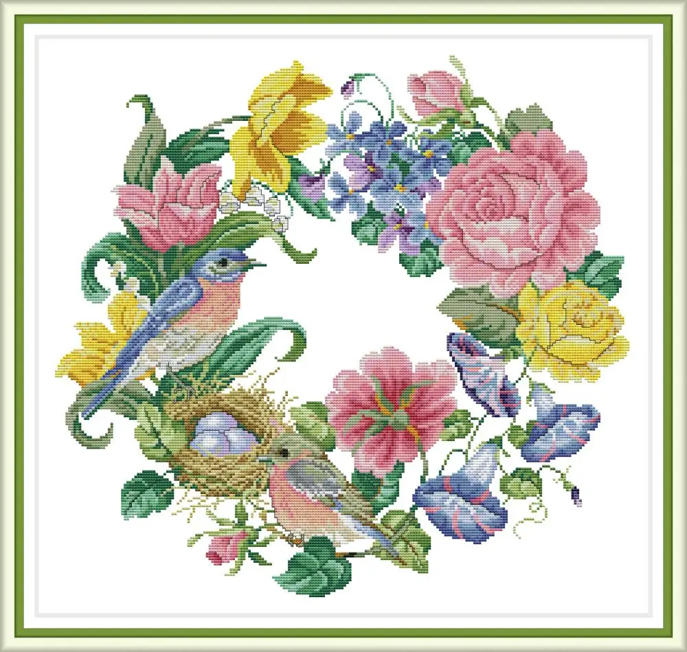 Bird wreath cross stitch kit aida 14ct 11ct count print canvas cross stitches needlework embroidery DIY handmade
Bird wreath cross stitch kit aida 14ct 11ct count print canvas cross stitches needlework embroidery DIY handmade