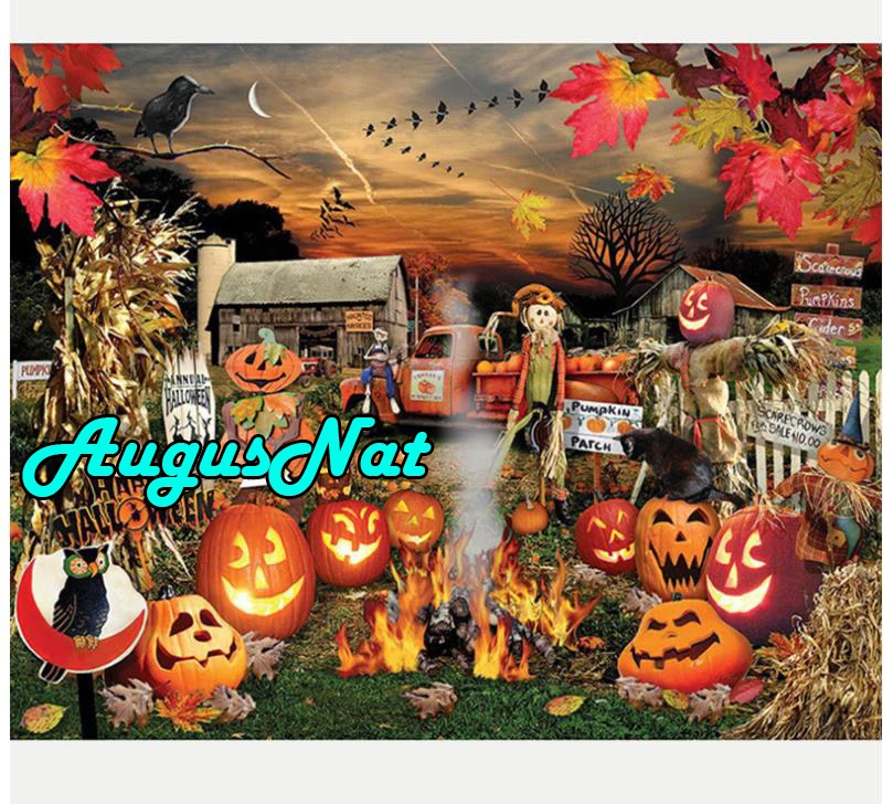 pumkins diamond painting halloween deocrative daimond mosaic diamant borderie puzzle picture crows diamont embroidery stickers | Дом и сад
