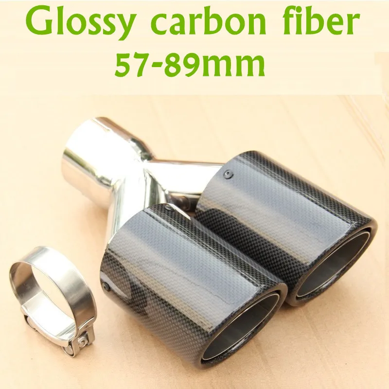 Dianshi 10PCs Inlet 57mm Outlet 89mm Universal Car glossy Carbon Fiber Exhaust Tip Dual Pipe muffler exhaust
Dianshi 10PCs Inlet 57mm Outlet 89mm Universal Car glossy Carbon Fiber Exhaust Tip Dual Pipe muffler exhaust