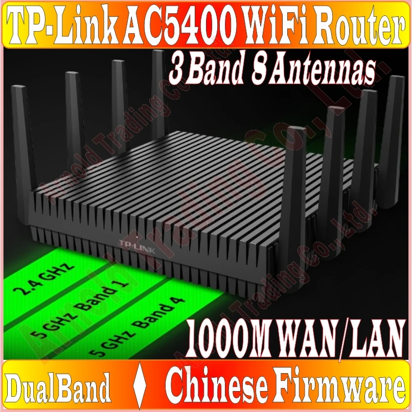 Chin-Firmware, 8 Antenna TP-LINK Wireless Router 802.11AC 3 bands 5400Mbps Dual Band Gigabit AC5400 Huge WiFi USB3.0 USB2.0 port
Chin-Firmware, 8 Antenna TP-LINK Wireless Router 802.11AC 3 bands 5400Mbps Dual Band Gigabit AC5400 Huge WiFi USB3.0 USB2.0 port