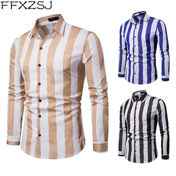 FFXZSJ 2019 Brand European men's business spring and autumn striped lapel casual long-sleeved Turn-down Collar Single Breasted
FFXZSJ 2019 Brand European men's business spring and autumn striped lapel casual long-sleeved Turn-down Collar Single Breasted