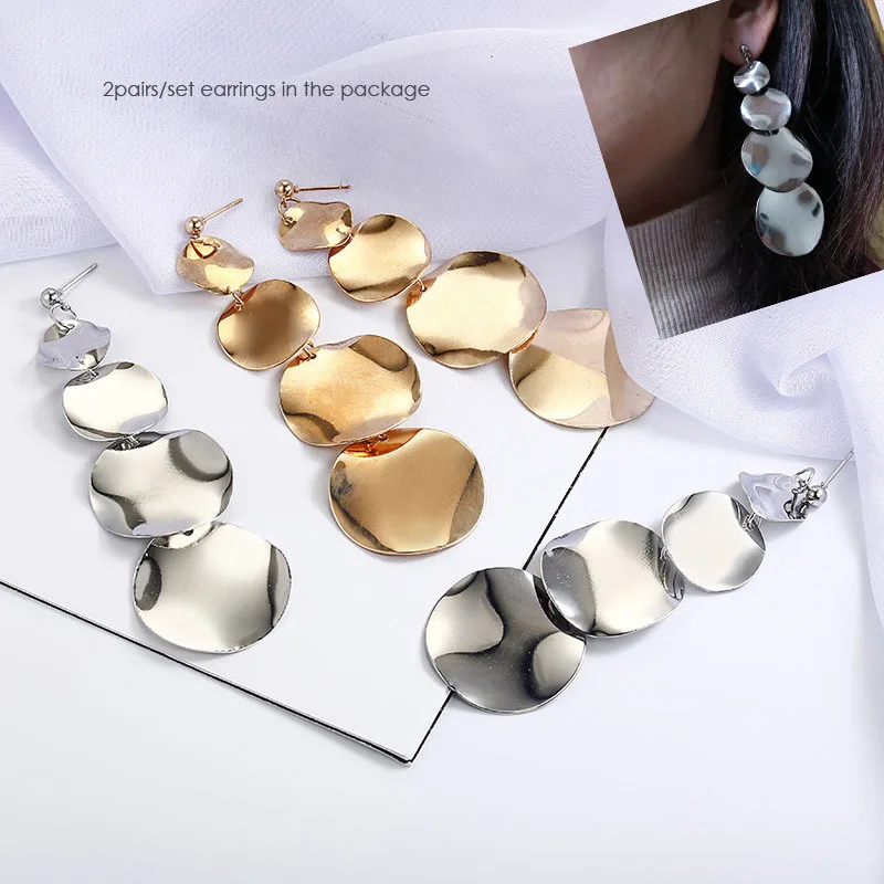 2pairs/set golden silver color long tassel stud earrings for women fashion round disc tassel earings for girls jewelry gift
2pairs/set golden silver color long tassel stud earrings for women fashion round disc tassel earings for girls jewelry gift