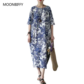 Cotton Linen Vintage Flower Pint Maternity Women Dress Half Sleeve O-neck Washed Plus Size Loose 2019 Spring Women Robe
Cotton Linen Vintage Flower Pint Maternity Women Dress Half Sleeve O-neck Washed Plus Size Loose 2019 Spring Women Robe